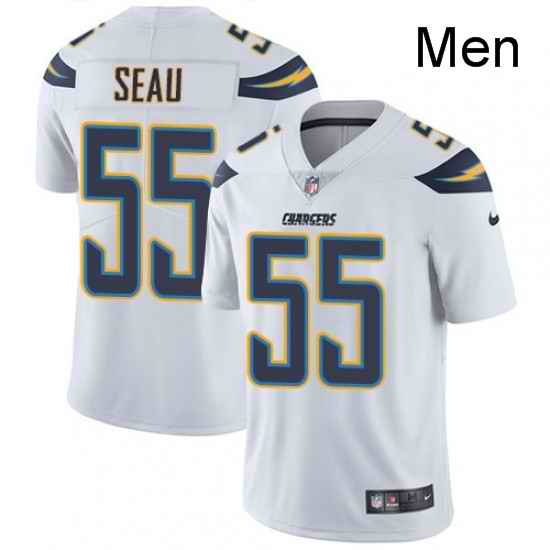 Men Nike Los Angeles Chargers 55 Junior Seau White Vapor Untouchable Limited Player NFL Jersey